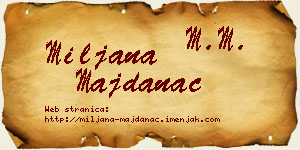 Miljana Majdanac vizit kartica